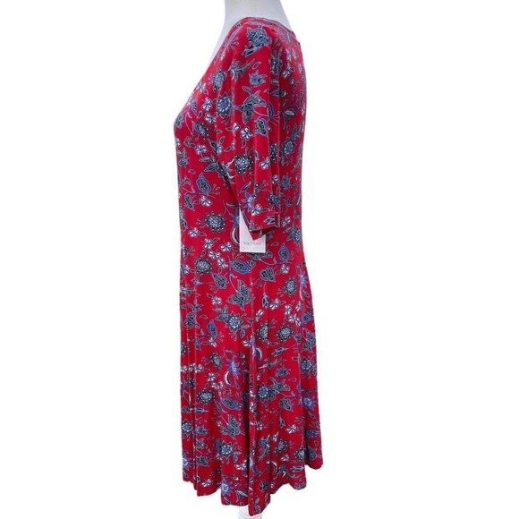 Karen Kane Women’s A-line Red Paisley Floral Mini Dress Size Medium NWT - Picture 4 of 14